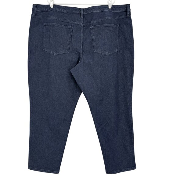 NWT Terra & Sky Women Core Straight High Rise Stretch Navy Denim Jeans Plus 26W - Picture 2 of 11